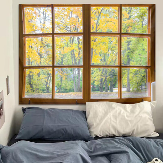 Naturaleza muerta fuera de la ventana del pueblo de Shantoulin, el paisaje falso de la ventana de la ventana de fondo decoración del lado de la cama de la cama de la sala de cables de la sala del tapiz de la pared del dormitorio del dormitorio 3884 colección de estilo horizontal de tela de terciopelo de alta definición 75 altura 95 cm (solo para la instalación)