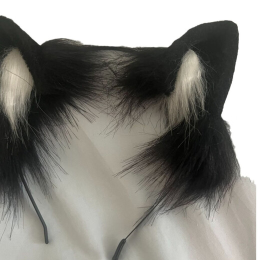 WEISHINI cat ears headband, cute plush hair accessories, Halloween dress up hairpin, Christmas animal ear hairpin, lolita black and white cat girl hairband A24-107