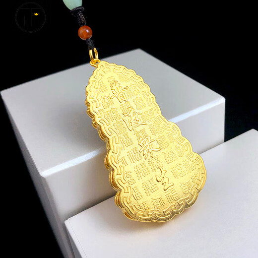 Zhengchao yellow sand gold-plated Guanyin pendant for men, large hollow exaggerated necklace, gold-plated pendant, domineering boss style that will not fade for a long time, large size, height 78mm, width 42mm, weight 44g