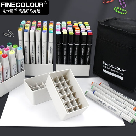 Fakal Mark Pen Storage Bag Mark Pen Base Canvas Storage Bag Large Capacity Simple Portable Bag 36/48/60/72 Pen Base Pen Bag 60 Color Storage Bag + Base (Universal for Mark Pens)