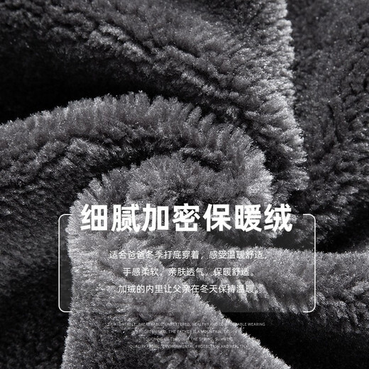 Classic car (LAOYECHE) daddy velvet thickened leather jacket middle-aged men autumn and winter stand-up collar jacket men middle-aged and elderly men's clothing