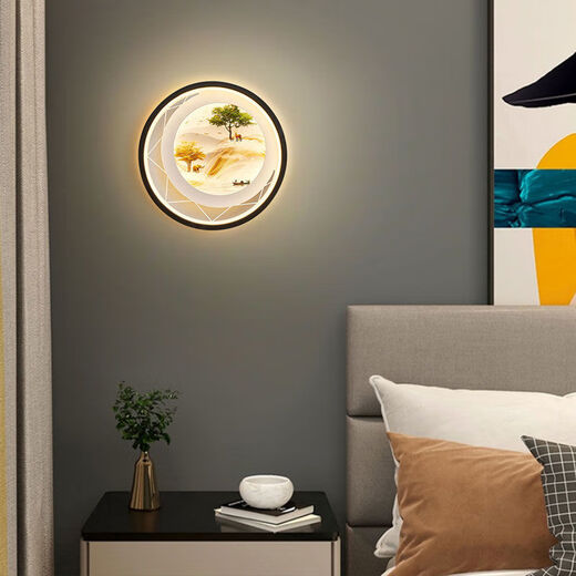 Yilin (yilin) wall lamp bedroom 2024 new living room background wall lamp high-end Chinese mural lamp creative decoration bedside lamp starry sky-three-color light changing