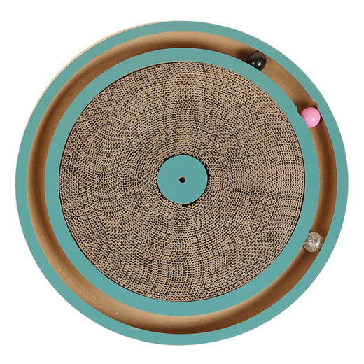GiGwi Cat Scratching Board Nest Integrated Wear-Resistant No Chips Round Replacement Core Corrugated Paper Turntable Cat Toy Cat Scratching Board Turquoise Blue