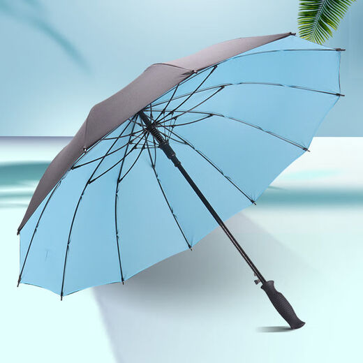 娇夏加固抗风双层碰击布自开商务直杆晴雨伞JX18002E1283 外黑内兰