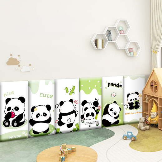 Cuttlefish cartoon anti-collision wall stickers 6 pieces bedside wall waterproof kindergarten classroom tatami soft bag wall stickers