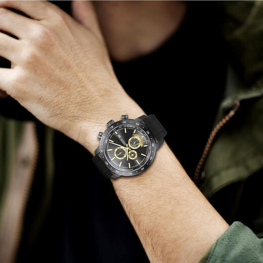 BORMAN (BORMAN) German certified watch men's fully automatic mechanical watch sports casual fashion new waterproof men's watch 3879 [2024 new] black rubber strap