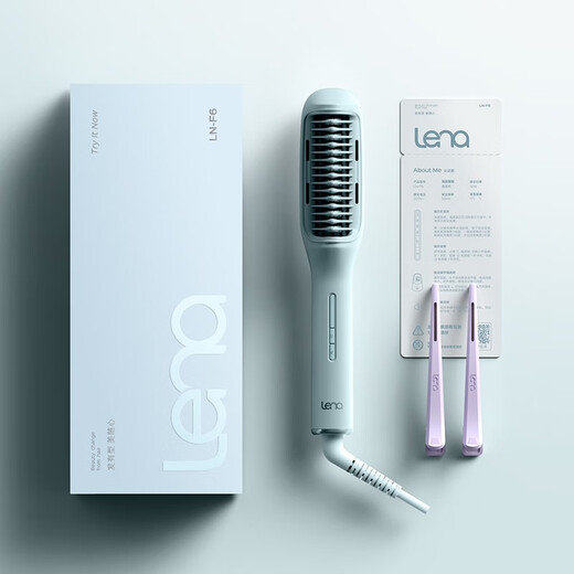 Lena straight hair comb negative ions do not hurt hair, fluffy straight hair artifact mini portable small curling iron perm inner buckle splint dual-use household anti-scald electric comb F6 50 million negative ions comb teeth can be clamped F6
