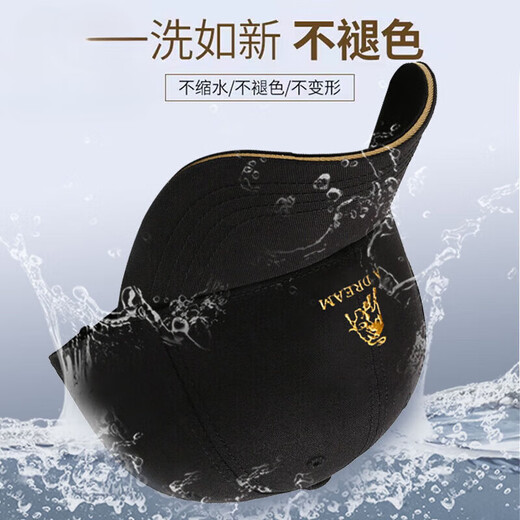POLO men's hat pure cotton spring and autumn new fashion brand baseball cap women's fashion casual versatile sunshade duck tongue calf style - black (gold thread embroidery)