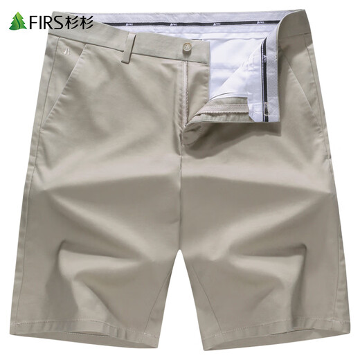 杉杉（FIRS）天丝男装休闲裤短裤男2025夏季新款清爽弹力耐穿宽松五分裤738K 卡其 42