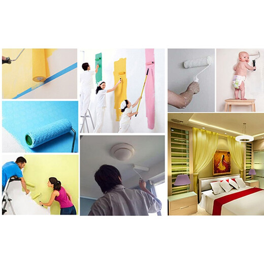 
Shantou Lincun Paint Roller Brush 4 inches 10 Roller Cores Latex Paint Coating Thumb Roller Brush Wall Tool EM3517 Roller Brush 9 inches + 4 Roller Cores EM3519