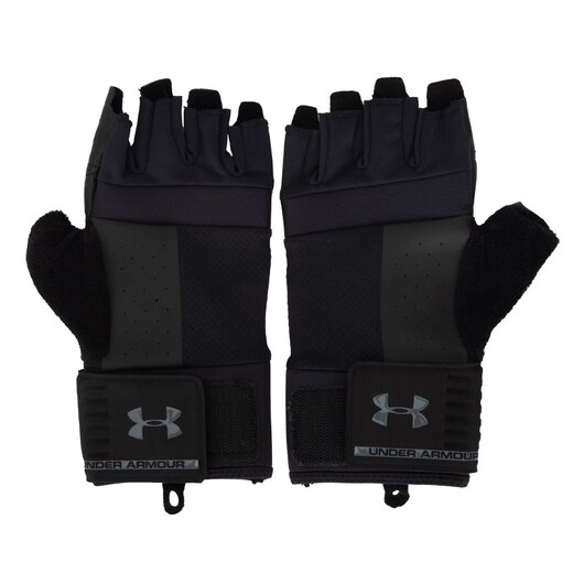 Under Armor men's and women's gloves 2025 autumn new wear-resistant breathable fitness equipment training casual half-finger sports gloves 1328621-001/dry and comfortable/men's style M