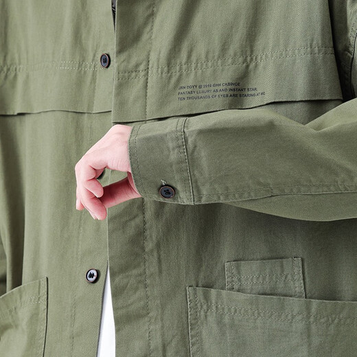 Jacket de trabajo de algodón Primavera y verano La chaqueta de trabajo de algodón puro de algodón de algodón de gran tamaño para hombres de hombres de moda.