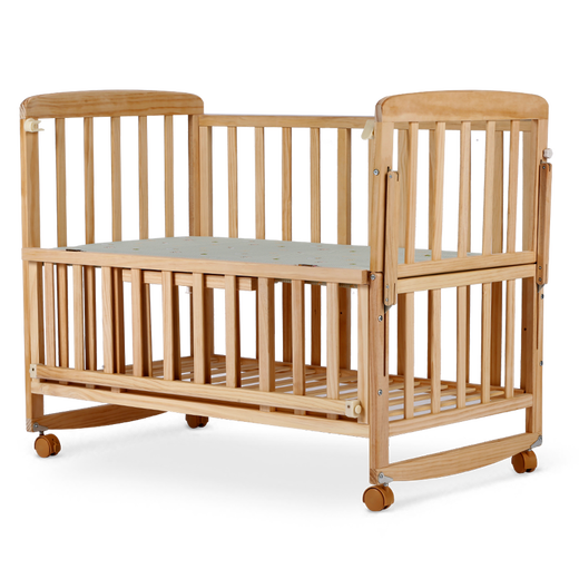 Baby Rabbit Log Crib Baby Bed Solid Wood Unpainted Children's Bed Baby Spliced Bed Multifunctional Newborn Movable 105 Solid Wood Bed (Variable Shaker) + Mosquito Net + Mattress