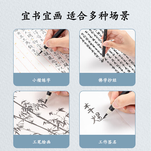 Deli (deli) new style calligraphy soft pen fountain pen beautiful pen small regular script beginners entry-level calligraphy practice four treasures student gift (black) school stationery