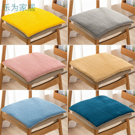 Qiaorui thickened cushion soft butt cushion office student classroom dormitory stool butt chair cushion car seat cushion corduroy light blue non-slip bottom + strap 40*40cm*thick about 4cm suitable for dining tables and chairs