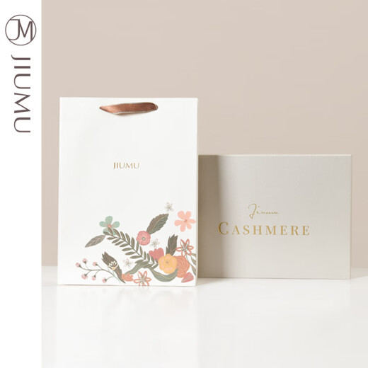 玖慕（JIUMU）100%山羊绒围巾女秋冬季披肩女士保暖围脖女生生日新年礼物礼盒装