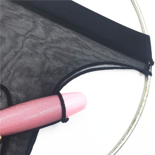 Fully transparent men's underwear, triangle stockings with thong, low waist, thin briefs for men, sexy, large stretch stockings, shorts, black open style