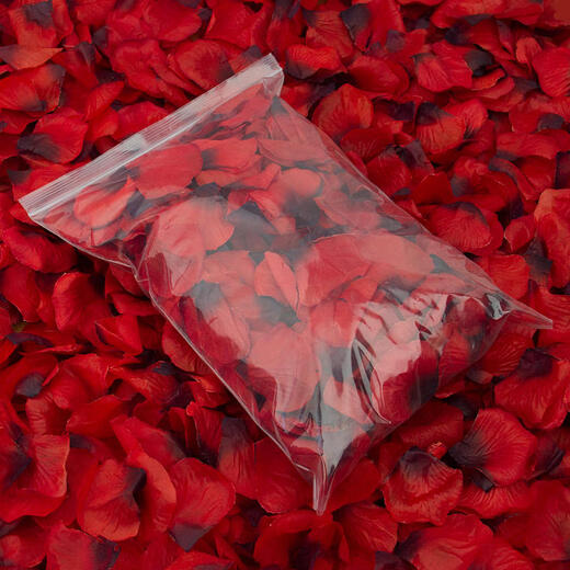 Hermosa simulación Rose Pétalos falsos Falsos Boda Boda Flower Girl Spprinkles Propuesta Romántica Confesión Decoración Decoración Pétalos Gran rojo [1000 piezas/paquete]