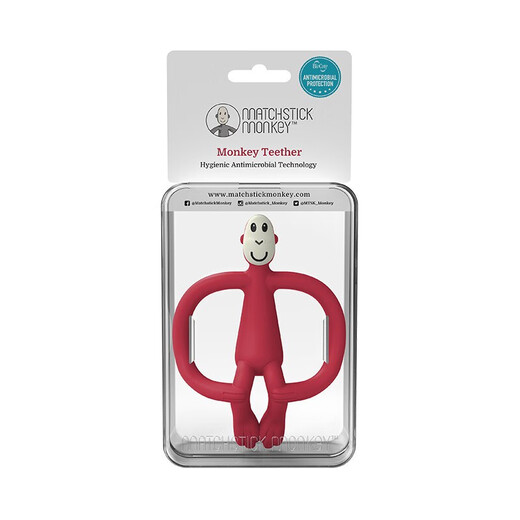 MATCHSTICK MONKEY Discount purchase British Match Monkey Oral Period Teether, antibacterial silicone material, baby soothing chew, pink piggy, 1 pack + get 8 gifts