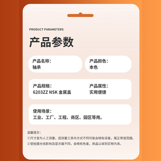 NSK 轴承	6203ZZ   金属盖