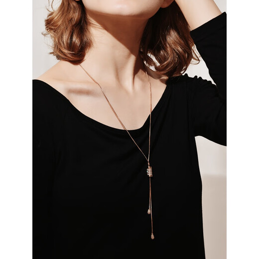DL 1998 Fat Donglai same style 18k gold sweater chain versatile long women's accessories K rose gold niche fashion pendant versatile simple sweater chain