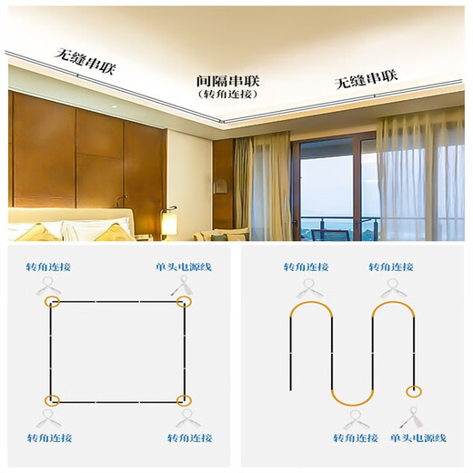 Op Light official flagship LED lamp three-color dimming living room household warm color T5 one-piece long strip smart fluorescent lamp warm yellow lamp length 12 meters/three-color dimming