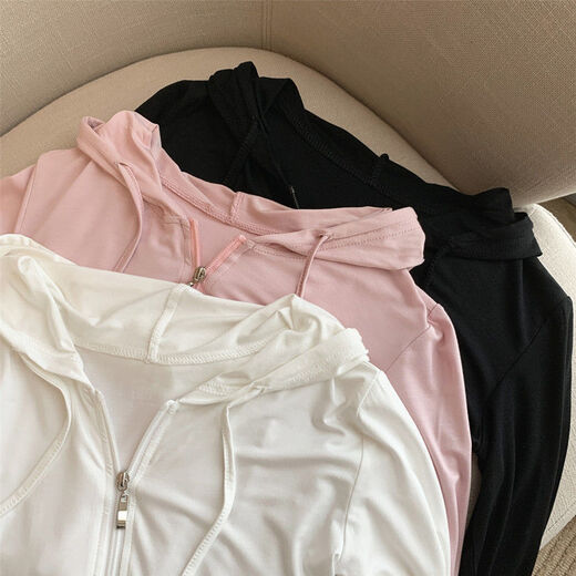 
Daienwei Hooded Top for Women in Autumn Long Sleeve T-shirt Small Short Sports Sweater Casual Slim Zipper Jacket Shorts 679 Flower Gray S 75-90Jin [Jin equals 0.5 kg]