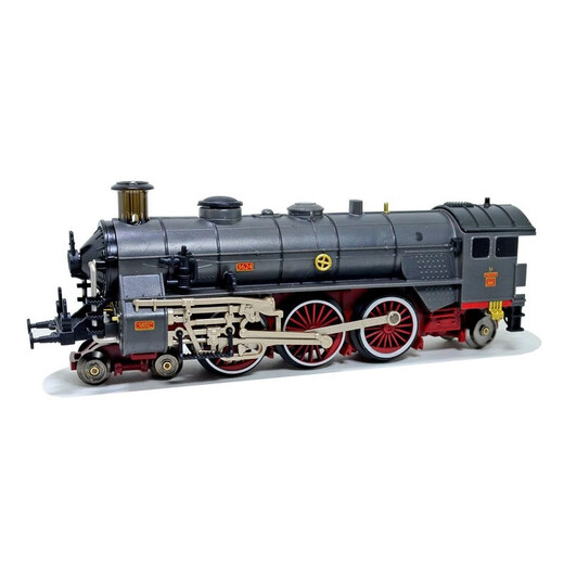 Aole Alliage Machine à Vapeur Fumer Rétro Piste Simulation Électrique Petit Train Modèle Ensemble pour la Journée des Enfants Jouer Alliage Vapeur Fumer Train Ensemble + Pack Supplémentaire avec Kit de Charge