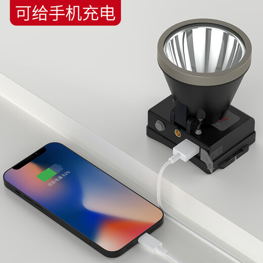 雅尼（YANI） 736F头灯强光充电超亮头戴式手电筒锂电超长续航户外照明led矿灯 YN-736S黄光+USB插头