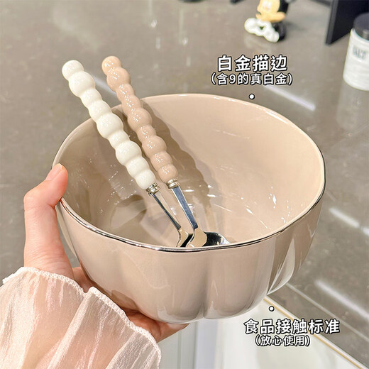 喜佰盛陶瓷碗釉下彩家用现代简约汤碗盘子饭碗套装高档碗筷碗盘餐具整套 微波炉适用8.5寸花瓣盘2个【1278