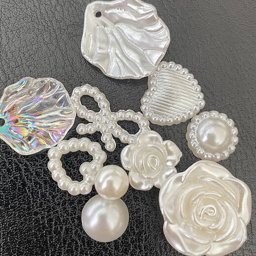 OSRO special-shaped imitation pearl soft clay particles cream glue handmade diy materials pearlescent bow love material package special-shaped pearls about 15g/pack