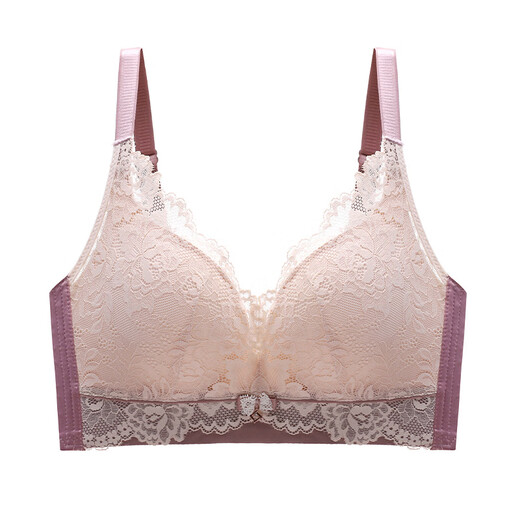 LangSha latex underwear women's small breasts gathered to make them look big without steel rings, thin bras, breasts, anti-sagging adjustment bra set 829 Modiran (single piece) 75A 34B (thin top and thick bottom)