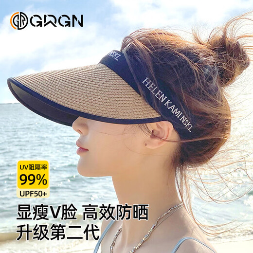 GRGN sun protection hat women's sun hat summer anti-UV hat women's empty top hat outdoor sun hat