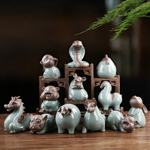 Zhuxuan's creative zodiac tea pet can raise tea art personality, cute ceramic tea pet ornaments, a complete set of ceramic zodiac animals, ceramic zodiac new style-sheep