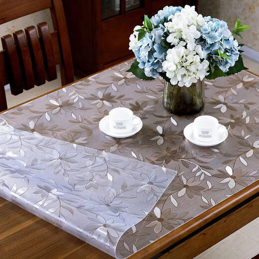Feather Pocket Transparent PVC Tablecloth Soft Glass Waterproof, Oilproof and Anti-scalding Table Mat Rectangular Coffee Table Dining Table Mat Crystal Plate Tablecloth Upgraded Environmentally Friendly Pure Ultra-High Transparent 2.0 Model Width 90cm*140cm