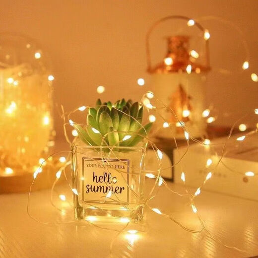 Night Light Copper Wire Lamp Portable Lamp Battery Small Lamp Computer Keyboard Table Lamp Bedside Lamp Camping Lamp 6 Pack Warm White Atmosphere-1.0 Meter