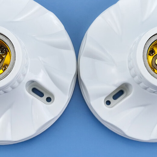 Hesdige E27 screw large base flame-retardant and high-temperature resistant lamp holder ceramic flat lamp holder hardware flat-mounted lamp holder for factory building 6 pieces/piece Beijing warehouse flash delivery JG-829