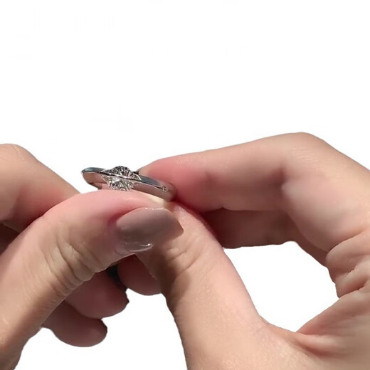 Blue S925 sterling silver niche design sparkling cosmic star rotatable diamond ring light luxury moissanite solitaire ring silver US No. 9 (Hong Kong 18-19)