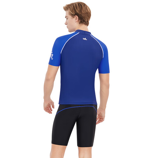 英发（YINGFA）男士泳衣 冲浪衣 短袖弹力舒适速干抗氯游泳衣男 Y2051-2 蓝色/浅蓝 2XL (175-180厘米/67.5-75公斤)