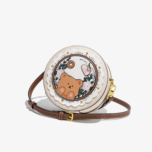 Bolso de mujer inteligente / ketch ck nuevo estilo 2023 bolso de hombro retro bolso cruzado de cuerpo de cuerpo alto regalo de cumpleaños redondo de gama alta para novia beige blanco
