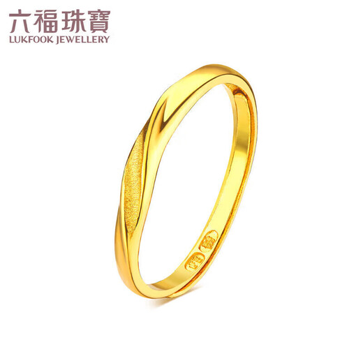 Liufu Jewelry, Gold Glitter Twist Texture Gold Ring Solid Living Ring Priced F96TBGR0006, About 1.95g