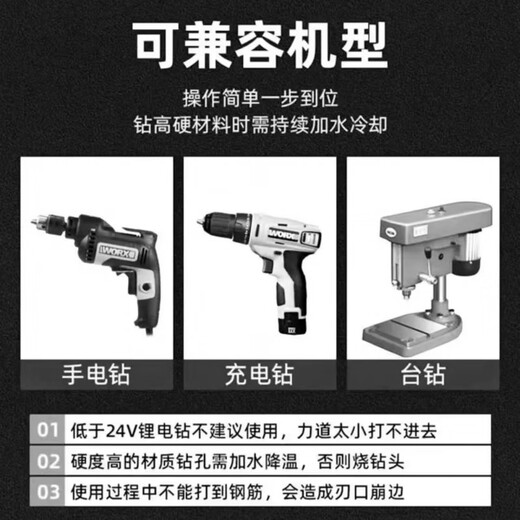 Anjunsheng tungsten steel alloy four-edged serrated eccentric drill super hard dry drilling full ceramic tile glass stone rock slab drill bit to drill holes four-edged serrated-a good drill bit can be drilled and drilled. 6.mm 5 pieces