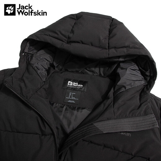 Jack Wolfskin Wolf Claw Down Jacket Men's Autumn and Winter Outdoor Sports Windproof Warm and Coldproof Hooded 700 Puff Down Jacket Men 3071-6000/Black/It is recommended to take one size larger 3XL 185/112A Down Filling Capacity 329G