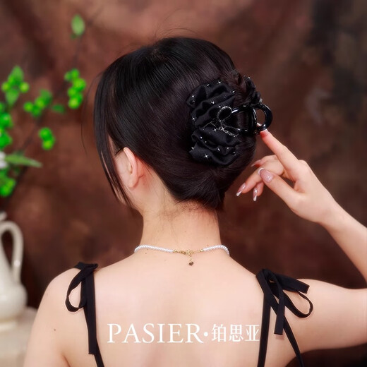 
Plasia Louise Hairpins for Women 2025 New High-end Paris Princess Clip Light Luxury Bow Dish Hair Shark Clip Headdress [Star Butterfly] Black 8cm Gift Box Pack