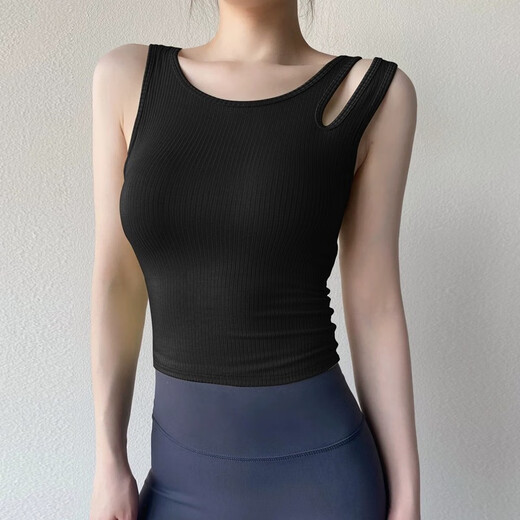 Lucky Star Yoga Vest with Breast Pad Women's Outer Wear Hollow Shoulder Strap Sports Bra Pilates Training Top Fitness Yoga Wear BX450LD Yellow S