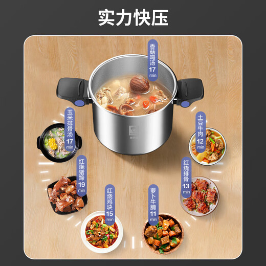 Konbach (KBH) German pressure cooker 304 stainless steel pressure cooker multiple explosion-proof folding upright pot lid available for household induction cookers