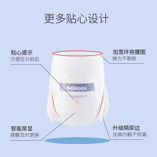 百诺恩（Beinoen） 超薄干爽宝宝学步裤透气婴儿拉拉裤婴儿成长裤云薄普通装透气 拉拉裤XL码 36片