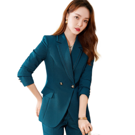 Wuwo professional wear women's suit small suit women's slim design niche fashion temperament famous autumn and winter striped suit burgundy jacket + trousers L