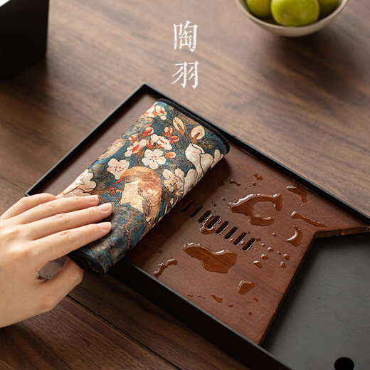 Taoyu thickened plush absorbent tea towel, Zen towel, tea cloth, special tea tablecloth, pot rag, kung fu tea set accessories, brocade tea towel, Yutang Fugui