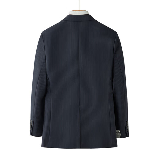 吉家单西服男商务正装羊毛便西装外套时尚单西服上衣 深蓝条纹 165/46B西服上衣